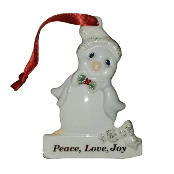LENOX MERRILY YOURS PEACE, LOVE, JOY PENGUIN CHRISTMAS ORNAMENT - Picture 9 of 9